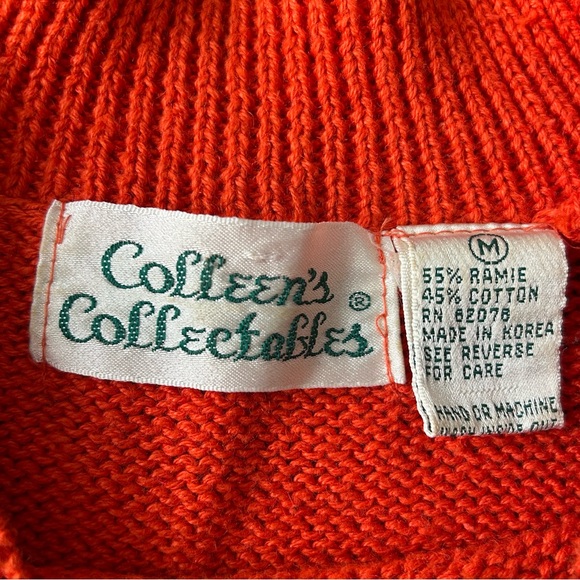 Vintage Colleen’s Collectibles 90’s Orange Halloween Cat Pullover Sweater - Picture 5 of 12